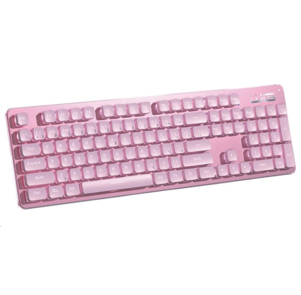 WG - Herní klávesnice WG, podsvícena, drátová, růžová