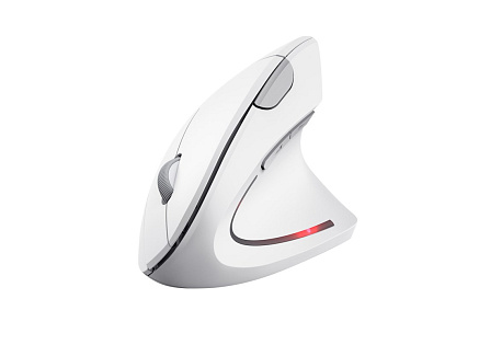 TRUST vertikální myš Verto bezdrátová ergonomická myš, USB, bílá