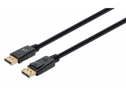 Manhattan kabel DisplayPort 1.4, DisplayPort Male na Male, 2m, černá