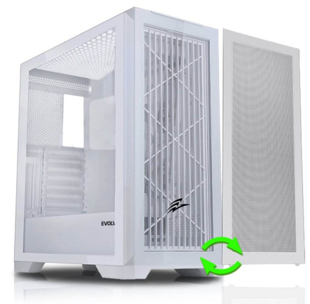 EVOLVEO Ptero Q2W, 2x čelní panel - sklo /mřížka, case ATX, bílá EVOLVEO Ptero Q2W, 2x čelní panel - sklo /mřížka, case ATX, bílá
