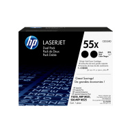 HP 55X Black 2-pack LJ Toner Cart, CE255XD (12,500 / 12,500 pages)