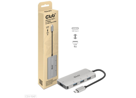 Club3D hub USB-C Gen2 na 10Gbps 4x USB Type-A Hub Club3D hub USB-C Gen2 na 10Gbps 4x USB Type-A Hub