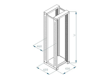 TRITON 19" montážní rám 27U, dvoudílný, hloubka 800mm