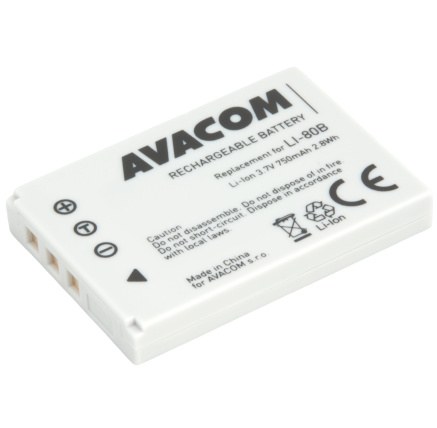 AVACOM náhradní baterie Olympus LI-80B Li-Ion 3.7V 750mAh 2.8Wh AVACOM náhradní baterie Olympus LI-80B Li-Ion 3.7V 750mAh 2.8Wh