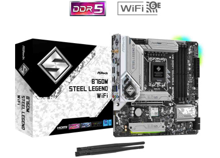 ASRock MB Sc LGA1700 B760M STEEL LEGEND WIFI, Intel B760, 4xDDR5, 1xDP, 1xHDMI, WI-FI, mATX