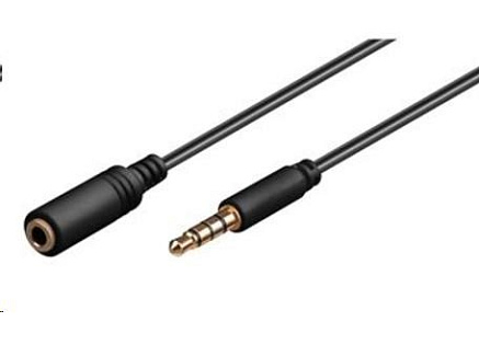 PREMIUMCORD Kabel Jack 3,5mm 4 pinový M/F 1m pro Apple iPhone, iPad, iPod