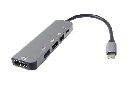 PremiumCord Adaptér USB-C na HDMI + USB3.0 + 2x USB2.0 + PD(power delivery)