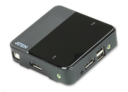 ATEN 2-port DisplayPort KVM USB, audio, včetně kabelů