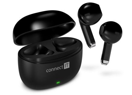 CONNECT IT Sluchátka True Wireless SonicBass, špunty do uší s mikrofonem, Bluetooth, černá CONNECT IT Sluchátka True Wireless SonicBass, špunty do uší s mikrofonem, Bluetooth, černá