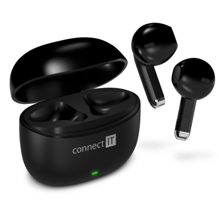 CONNECT IT Sluchátka True Wireless SonicBass, špunty do uší s mikrofonem, Bluetooth, černá CONNECT IT Sluchátka True Wireless SonicBass, špunty do uší s mikrofonem, Bluetooth, černá