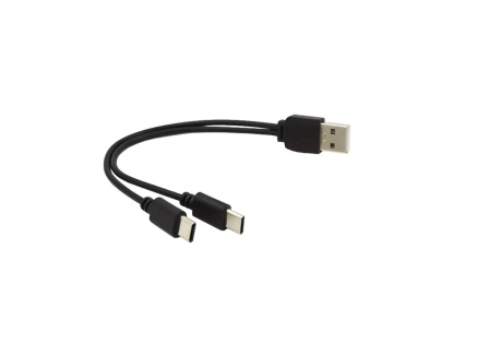 PREMIUMCORD Nabíjecí kabel USB 2.0, 2xUSB-C na USB, 15cm, černá