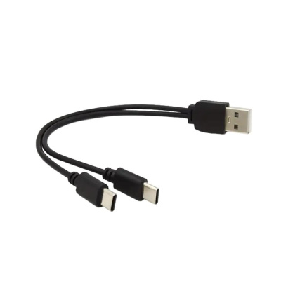 PREMIUMCORD Nabíjecí kabel USB 2.0, 2xUSB-C na USB, 15cm, černá