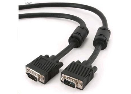 GEMBIRD Kabel VGA propojovací 20m, černý (HD15M/M, dvojité stínění, feritová jádra)