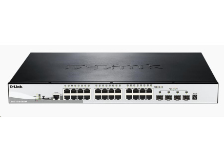 D-Link DGS-1510-28XMP 28-Port Gigabit Stackable PoE Smart Managed Switch including 4 10G SFP+, 370W PoE budget