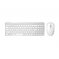 RAPOO set klávesnice a myš 9300M, bezdrátová, Multi-Mode Slim Mouse, Ultra-Slim Keyboard, bílá