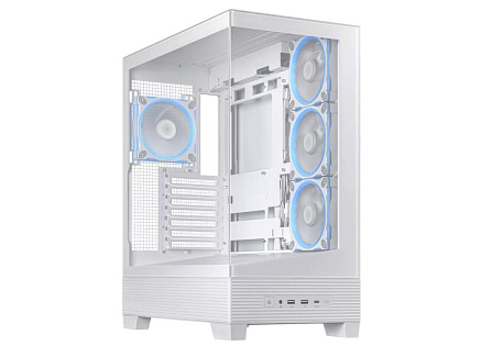 ASUS case A31 PLUS TG ARGB, Mid Tower, Průhledná bočnice, 4x120mm ARGB Fan, ARGB Hub, bílá