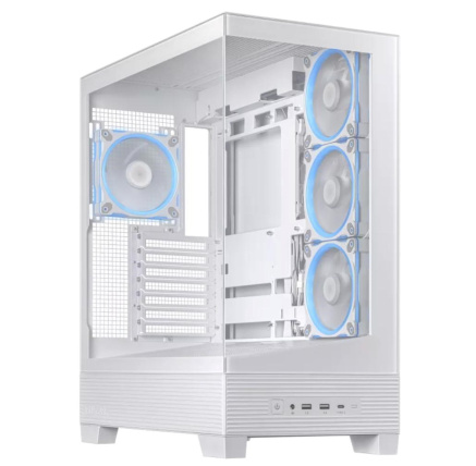 ASUS case A31 PLUS TG ARGB, Mid Tower, Průhledná bočnice, 4x120mm ARGB Fan, ARGB Hub, bílá