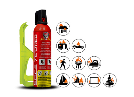 Safe SET Hasicí sprej  750 RED + držák  75F