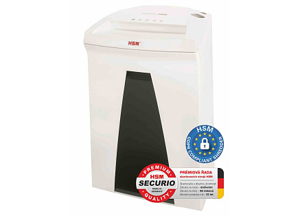 HSM skartovač Securio B24 (řez: Kombinovaný 4,5x30mm | vstup: 240mm | DIN: P-4 (3) | papír, sponky, plast. karty, CD)