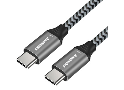 PREMIUMCORD Kabel USB-C (USB 3.2 Gen 2, 3A, 60W, 20Gbit/s) bavlněný oplet, 0,5m