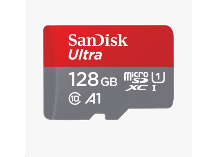 SanDisk MicroSDXC karta 128GB Ultra (100MB/s, Class 10, Android) + adaptér SanDisk MicroSDXC karta 128GB Ultra (100MB/s, Class 10, Android) + adaptér