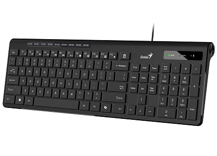 GENIUS klávesnice Slimstar 230 II, Drátová, USB, černá, CZ+SK layout