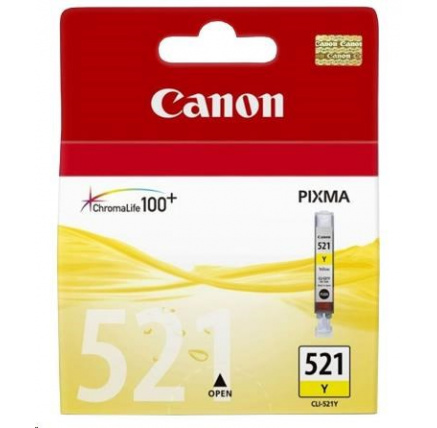 Canon CARTRIDGE CLI-521Y žlutá pro IP 3600,4600,4700, MP5x0, MP6x0, MX8x0, MP9x0