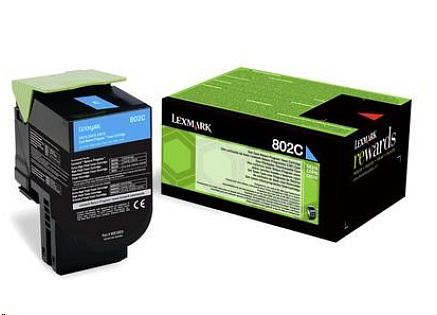 LEXMARK cyan toner 802C pro CX310/410/510 z programu Lexmark Return (1000 stran) LEXMARK cyan toner 802C pro CX310/410/510 z programu Lexmark Return (1000 stran)