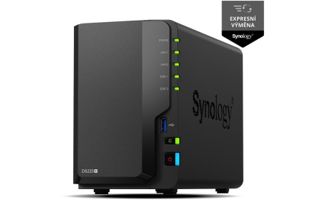 Synology DS225+ DiskStation (4C/CeleronJ4125/2,0-2,7GHz/2GBRAM/2xSATA/2xUSB3.2Gen1/1x2,5GbE/1xGbE)