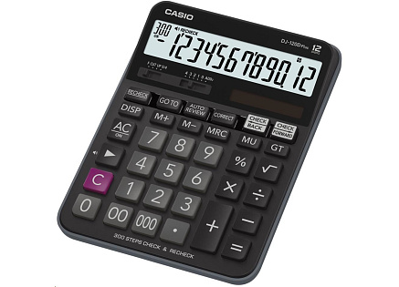 CASIO kalkulačka DJ 120 D Plus, černá, stolní, dvanáctimístná