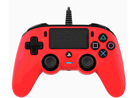 Nacon Wired Compact Controller - ovladač pro PlayStation 4 - červený