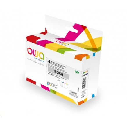 OWA Armor cartridge pro CANON, PACK4, PGI-1500XL CMYK, 35ml/3x12ml/1200p/3x1030p, černá/black+1C+1M+1Y OWA Armor cartridge pro CANON, PACK4, PGI-1500XL CMYK, 35ml/3x12ml/1200p/3x1030p, černá/black+1C+1M+1Y