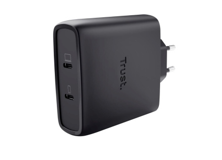 TRUST GaN Nabíječka MAXO 100W 2-Port, USB-C, černá