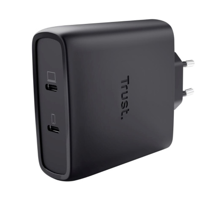 TRUST GaN Nabíječka MAXO 100W 2-Port, USB-C, černá TRUST GaN Nabíječka MAXO 100W 2-Port, USB-C, černá