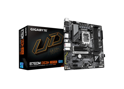 GIGABYTE MB Sc LGA1700 B760M DS3H GEN5, Intel B760, 4xDDR5, 2xDP, 1xHDMI, 1xVGA, mATX