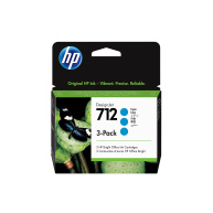 HP 712 3-Pack 29-ml Cyan DesignJet Ink Cartridge