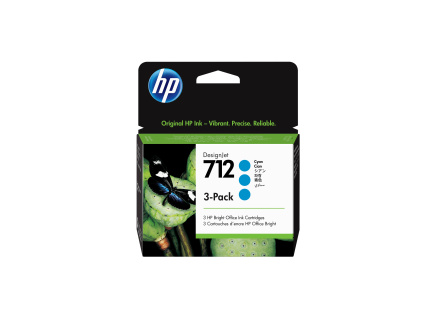 HP 712 3-Pack 29-ml Cyan DesignJet Ink Cartridge