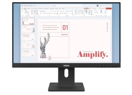 LENOVO LCD E24-40 - 23.8",IPS,16:9,1920x1080,100Hz,250cd/m2,1300:1,4ms(GtG),VGA,DP,HDMI,Repro,Pivot