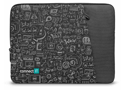 CONNECT IT Doodle pouzdro pro notebook 13.3", černá