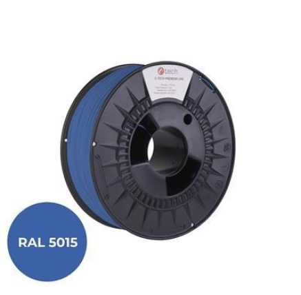 C-TECH Tisková struna (filament) PREMIUM LINE, PETG, nebeská modrá, RAL5015, 1,75mm, 1kg