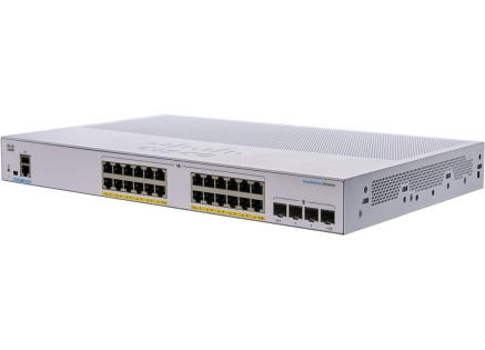 Cisco switch CBS250-24P-4X (24xGbE,4xSFP+,24xPoE+,195W,fanless) - REFRESH