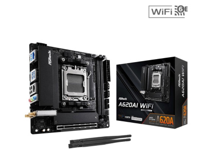 ASRock MB Sc AM5 A620AI WIFI AMD A620A, 2xDDR5, 1xHDMI, WIFI ASRock MB Sc AM5 A620AI WIFI AMD A620A, 2xDDR5, 1xHDMI, WIFI