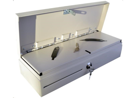 Virtuos pokladní zásuvka Flip-top FT-460C4 - s kabelem, se zamykacím krytem, bílá