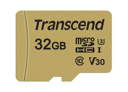 TRANSCEND MicroSDHC karta 32GB 500S, UHS-I U3 V30 + adaptér TRANSCEND MicroSDHC karta 32GB 500S, UHS-I U3 V30 + adaptér