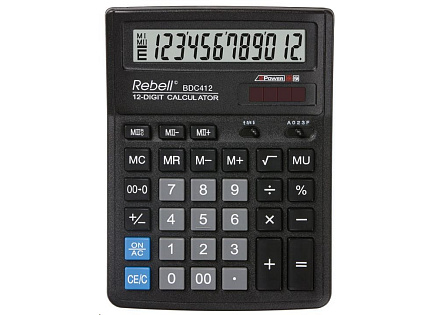 REBELL kalkulačka - BDC412 - černá