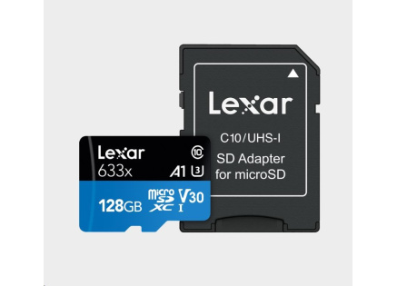 Lexar microSDXC 633x UHS-I/A1/U3/10 R95/W45MB (V30) 128GB