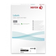 Xerox Papír - Bílé samolepicí štítky pro černobílý tisk - ostré rohy (Labels 1UP 210x297, 100 listů, A4)