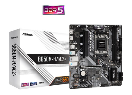 ASRock MB Sc AM5 B650M-H/M.2+, AMD B650, 2xDDR5, 1xDP, 1xHDMI, mATX