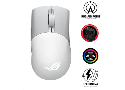 ASUS myš ROG KERIS WIRELESS AIMPOINT WHITE (P709), RGB, Bluetooth, bílá ASUS myš ROG KERIS WIRELESS AIMPOINT WHITE (P709), RGB, Bluetooth, bílá