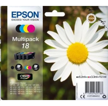 EPSON ink Multipack 4-colours "Sedmikráska" 18 Claria Home Ink EPSON ink Multipack 4-colours "Sedmikráska" 18 Claria Home Ink